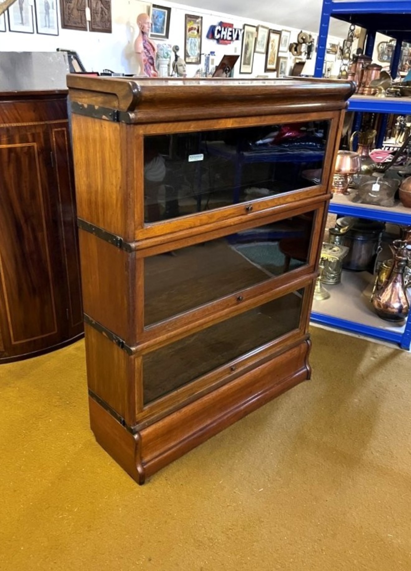 Antique 3 Tier Oak Globe-Wernicke Barristers Bookcase