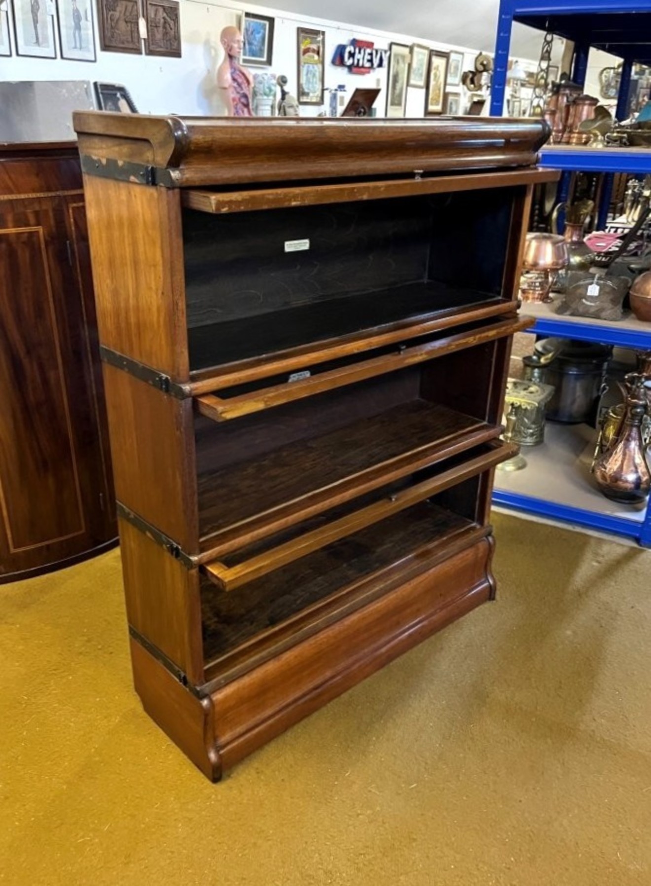 Antique 3 Tier Oak Globe-Wernicke Barristers Bookcase