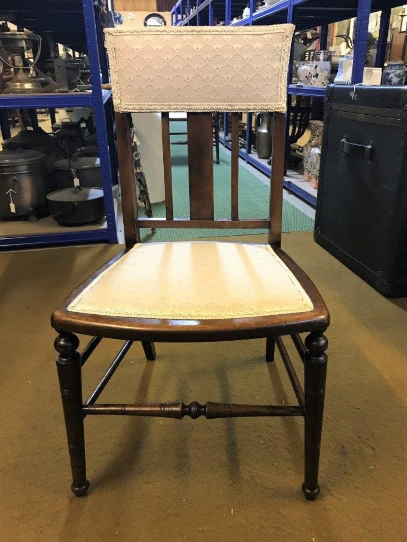 Pair Early 20th Century Mahogany Hall / Bedroom Chairs