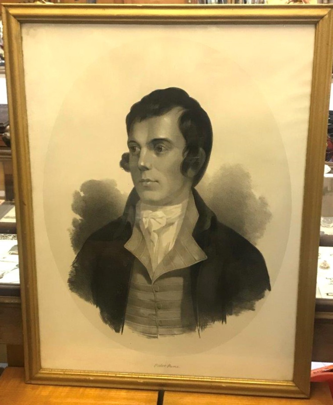 Victorian Lithograph Print of "Robert Burns" Drawn by J H Lynch after the Portrait by Alexander Nasmyth