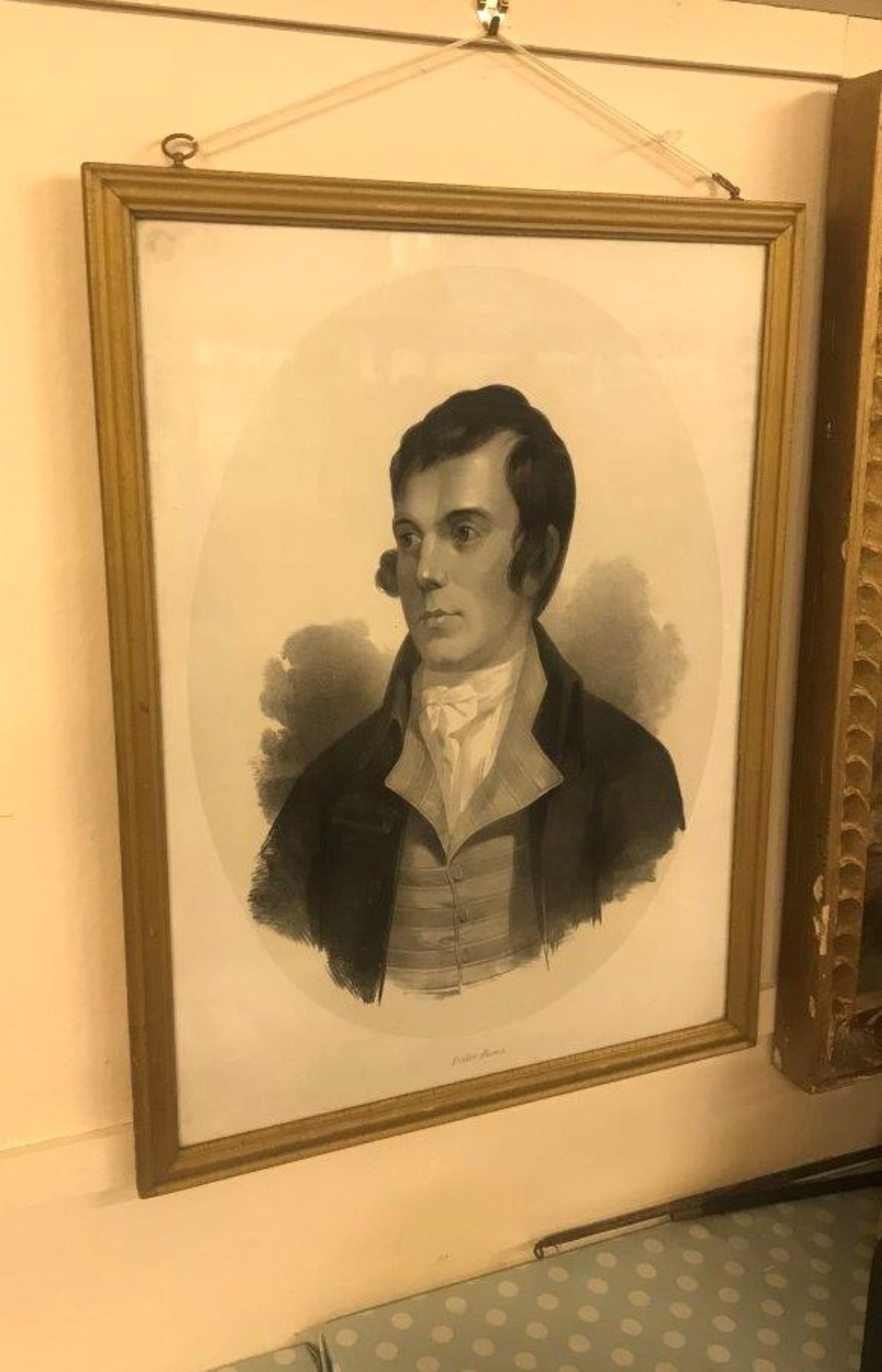 Victorian Lithograph Print of "Robert Burns" Drawn by J H Lynch after the Portrait by Alexander Nasmyth