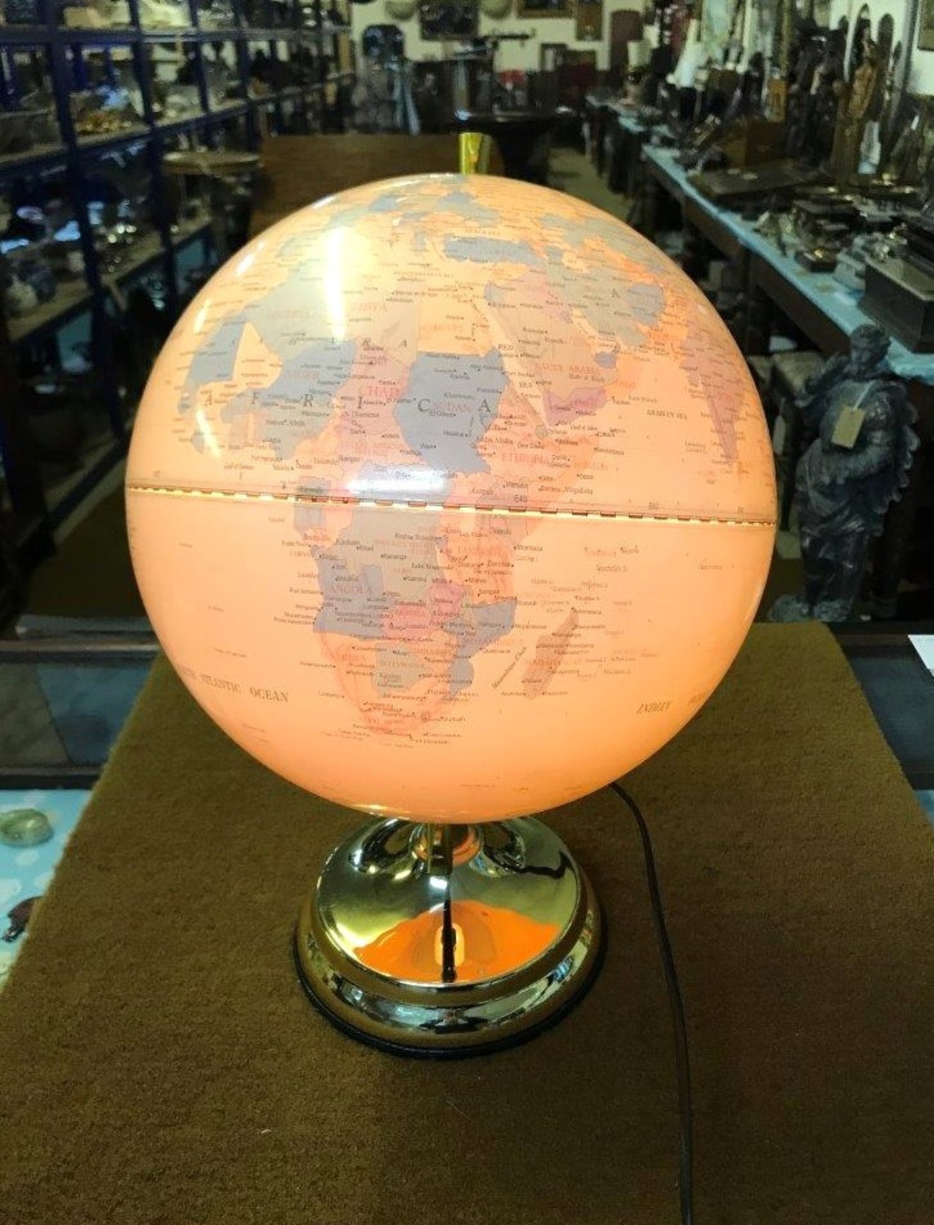 Vintage Illuminated 12" World Globe