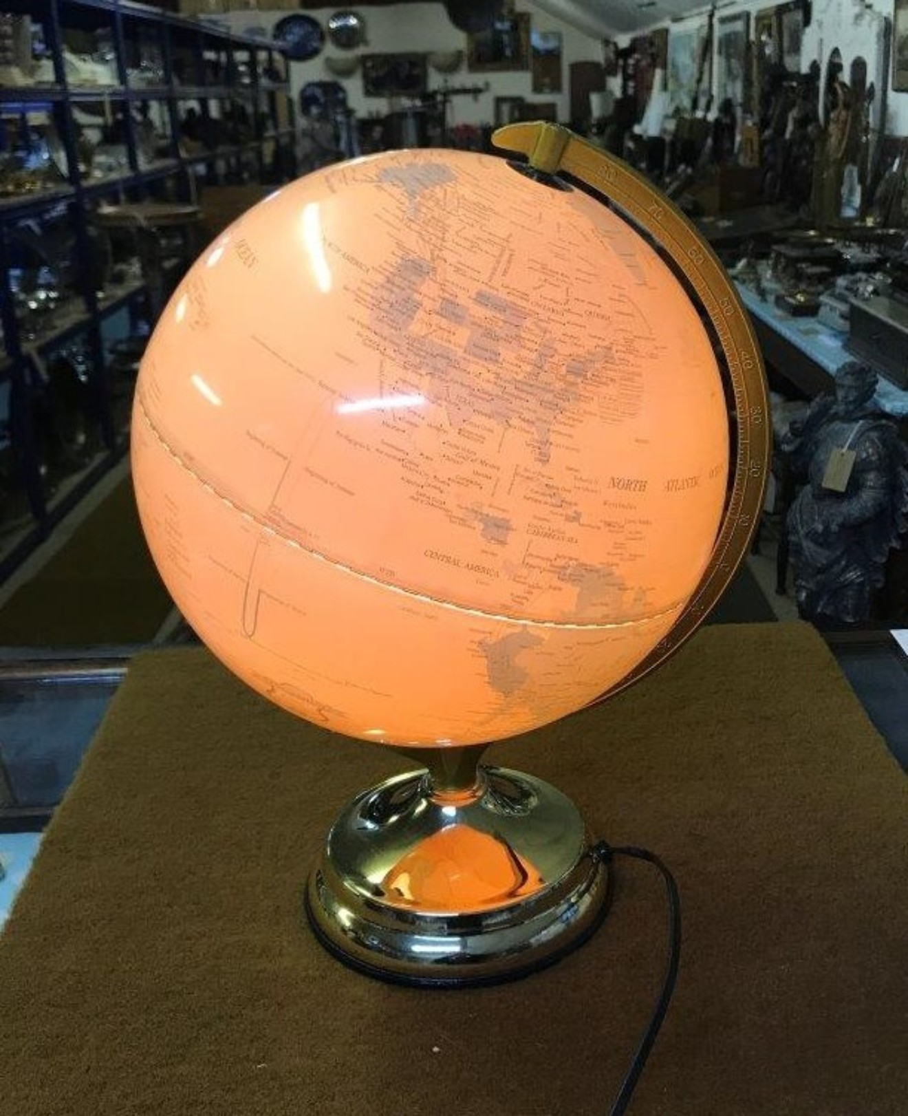 Vintage Illuminated 12" World Globe