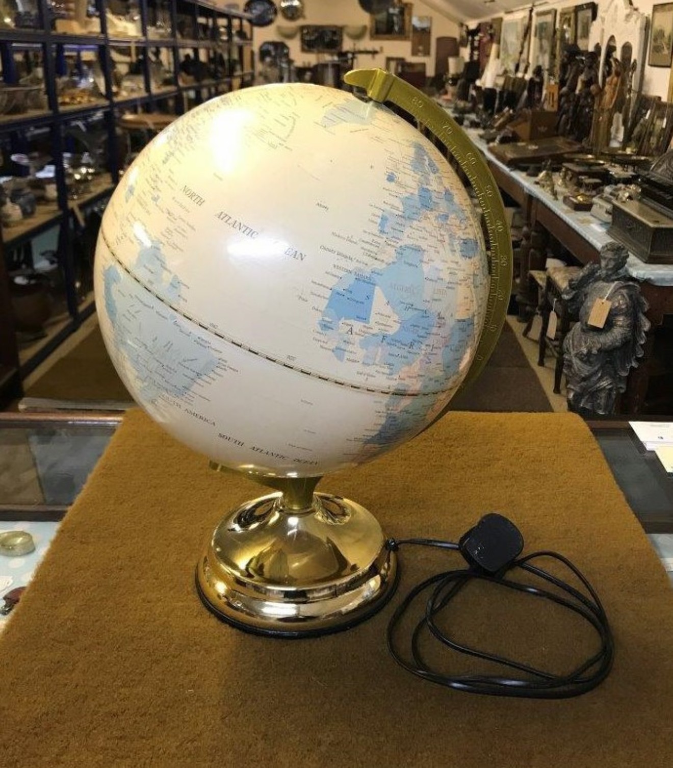 Vintage Illuminated 12" World Globe