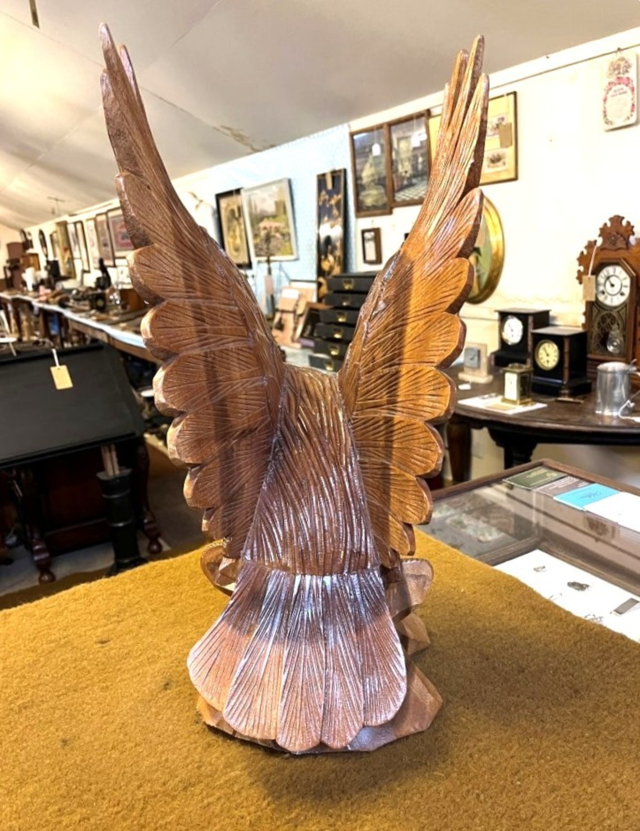 Vintage 21" High Carved Wood American Eagle Figure