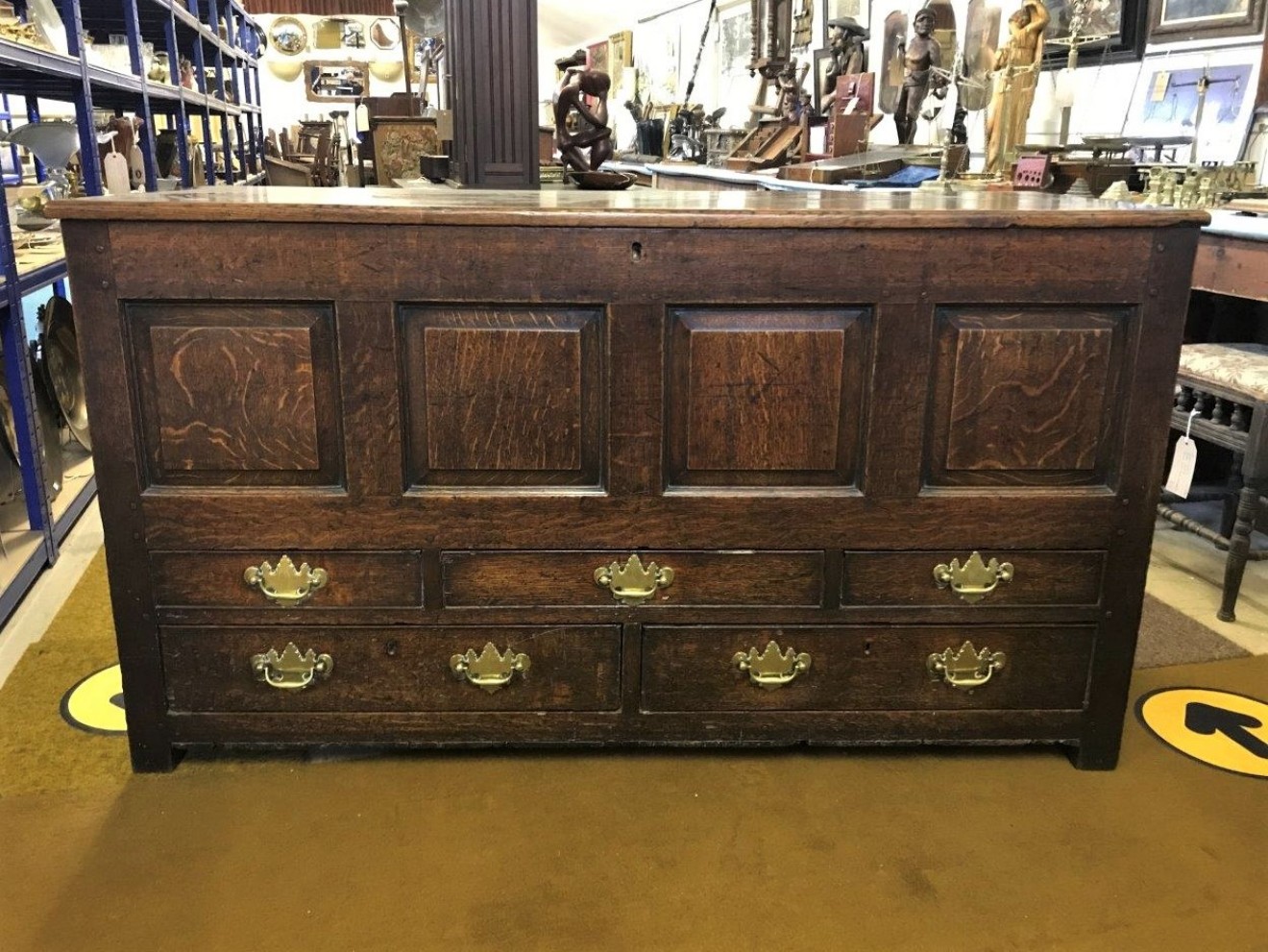 George III Paneled Oak Mule Chest