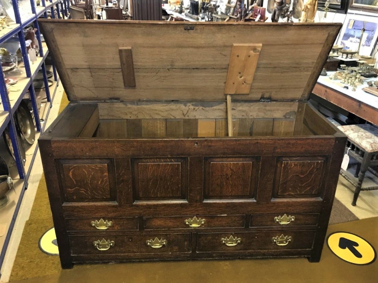 George III Paneled Oak Mule Chest