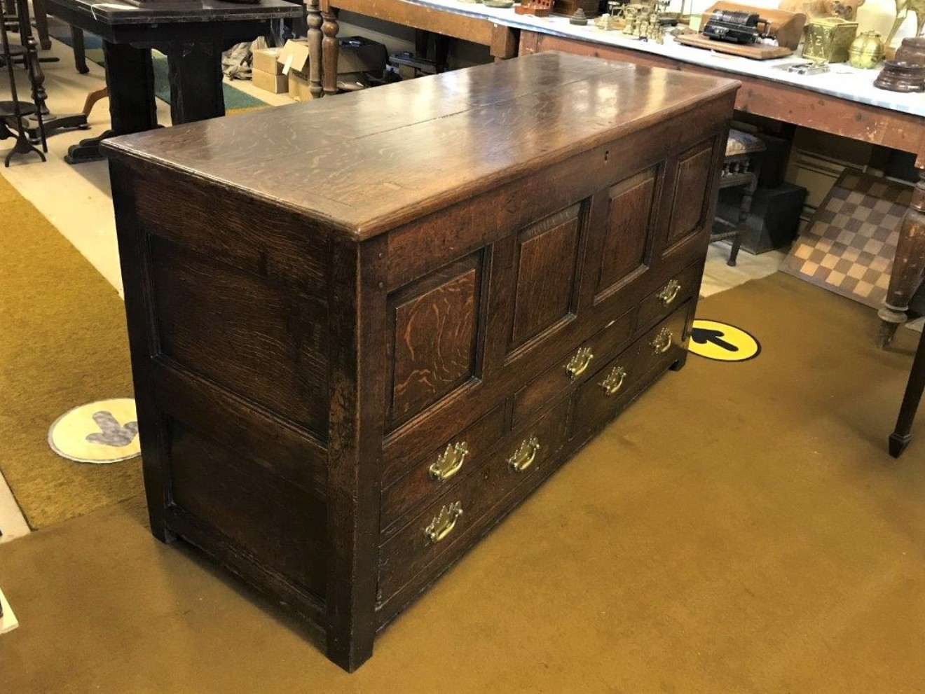 George III Paneled Oak Mule Chest