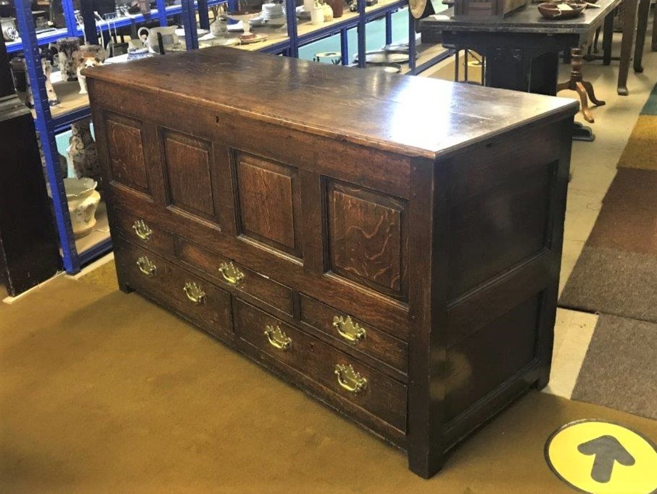 George III Paneled Oak Mule Chest