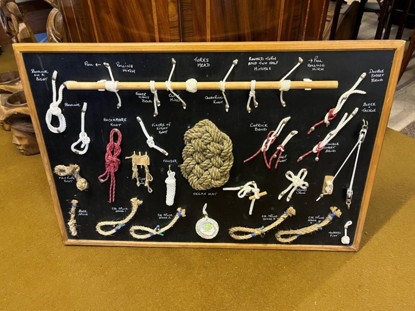 Vintage Large Nautical Knott and Splice Display