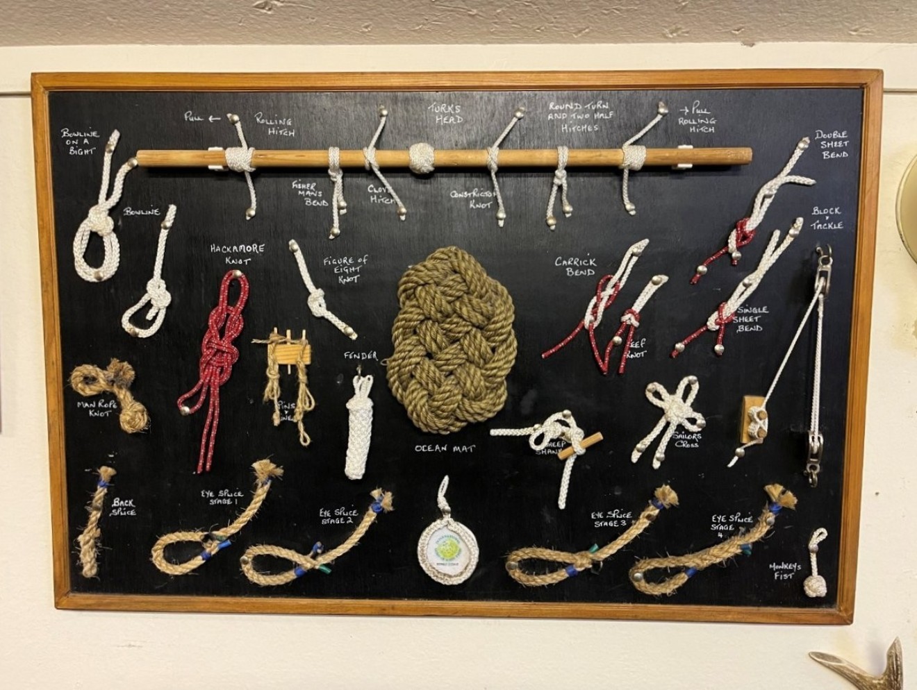 Vintage Large Nautical Knott and Splice Display