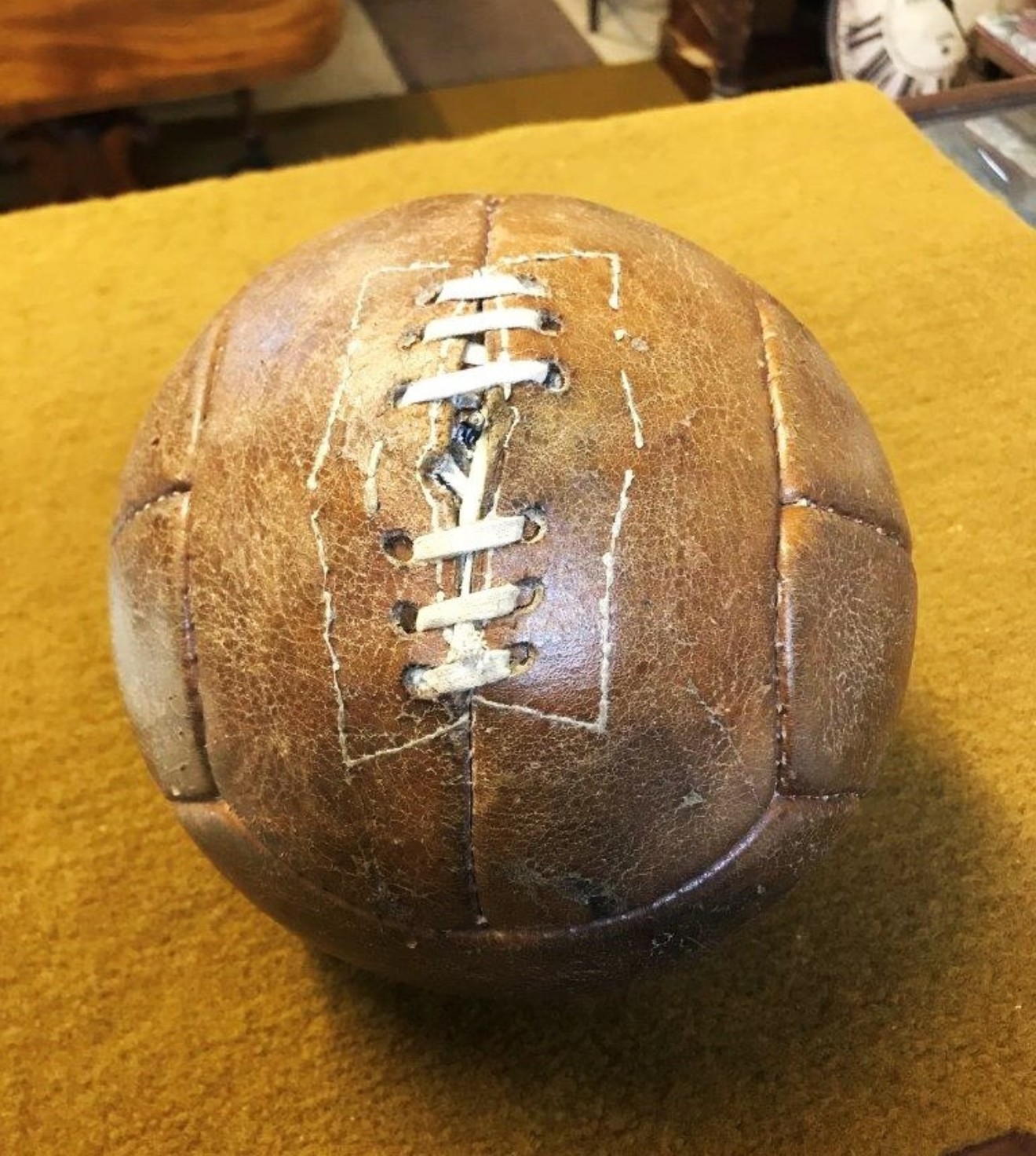 Vintage 1960s Leather 12 Panel Hand Stitched Football Size 5