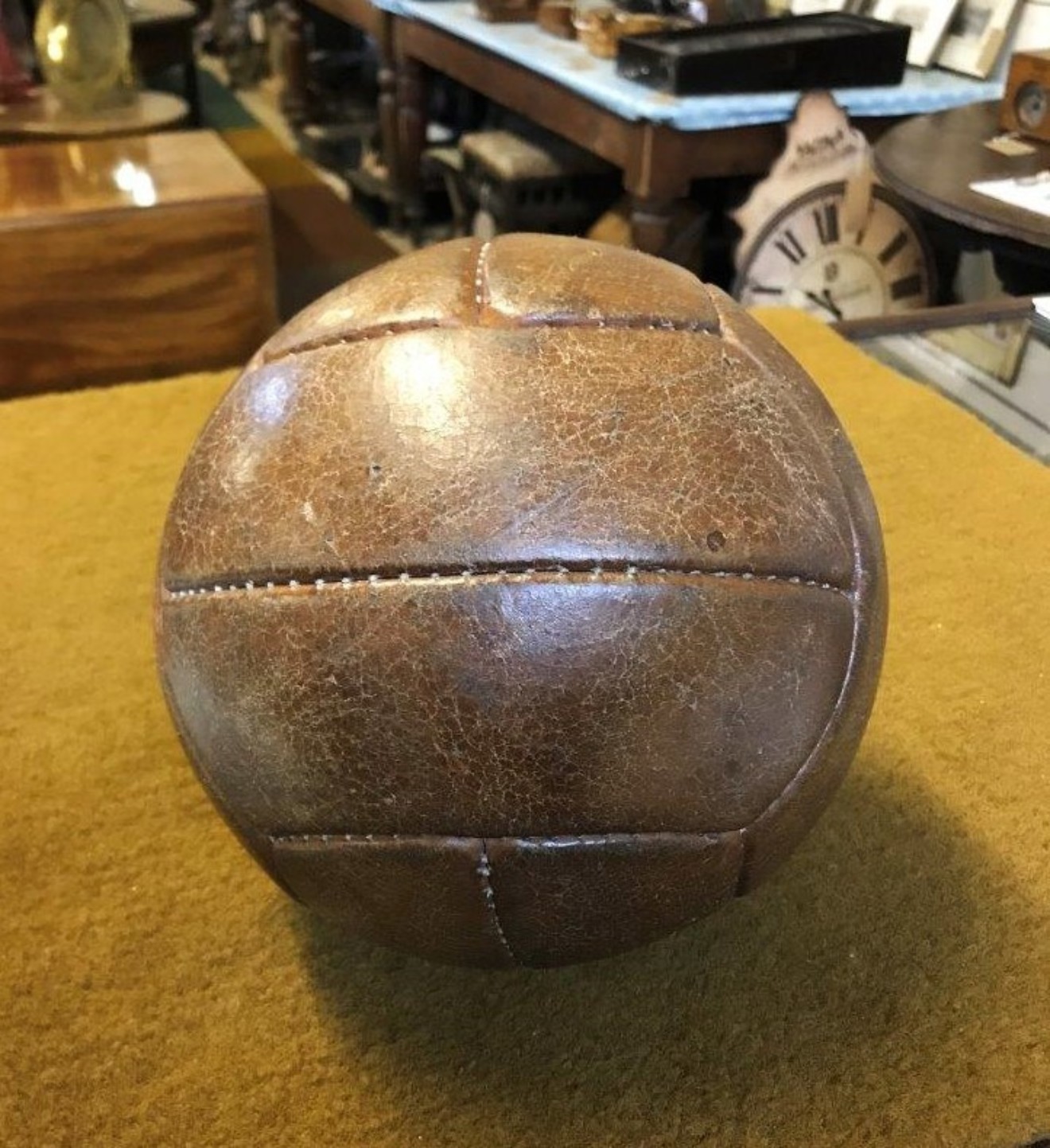 Vintage 1960s Leather 12 Panel Hand Stitched Football Size 5