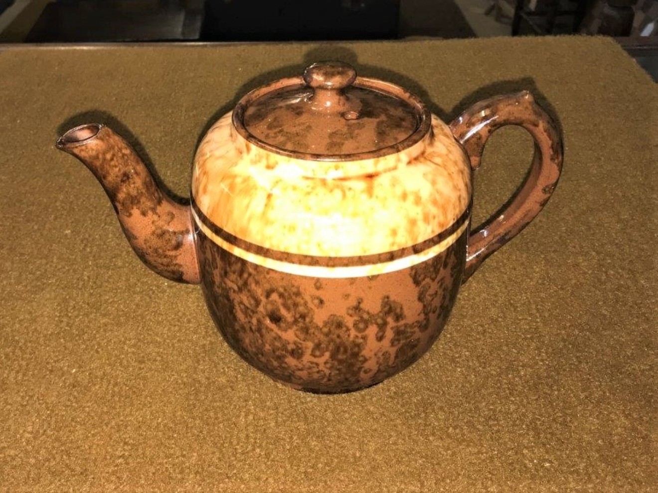 Vintage Mottled Glazed Teapot