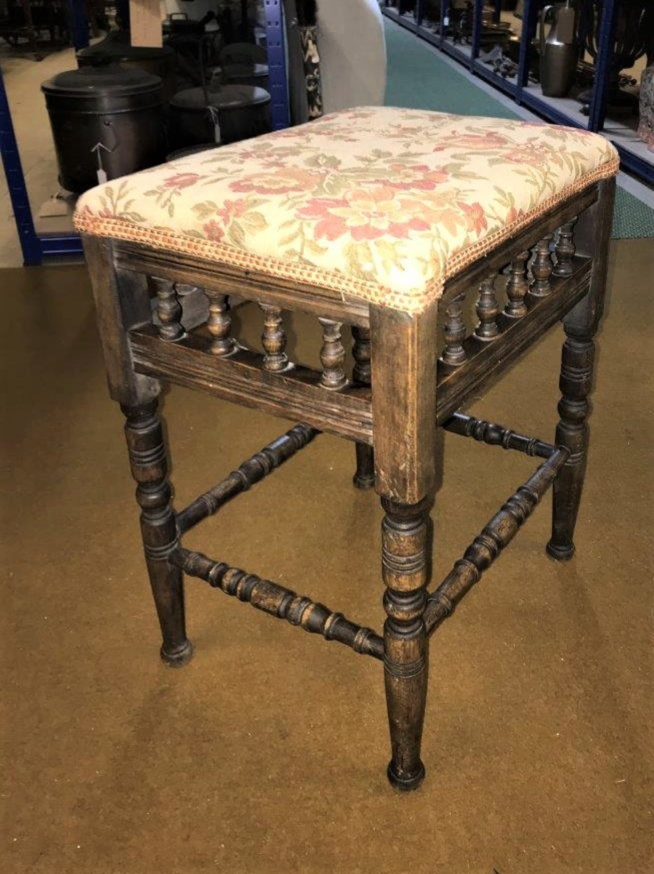 Piano Stool Fabric Topped