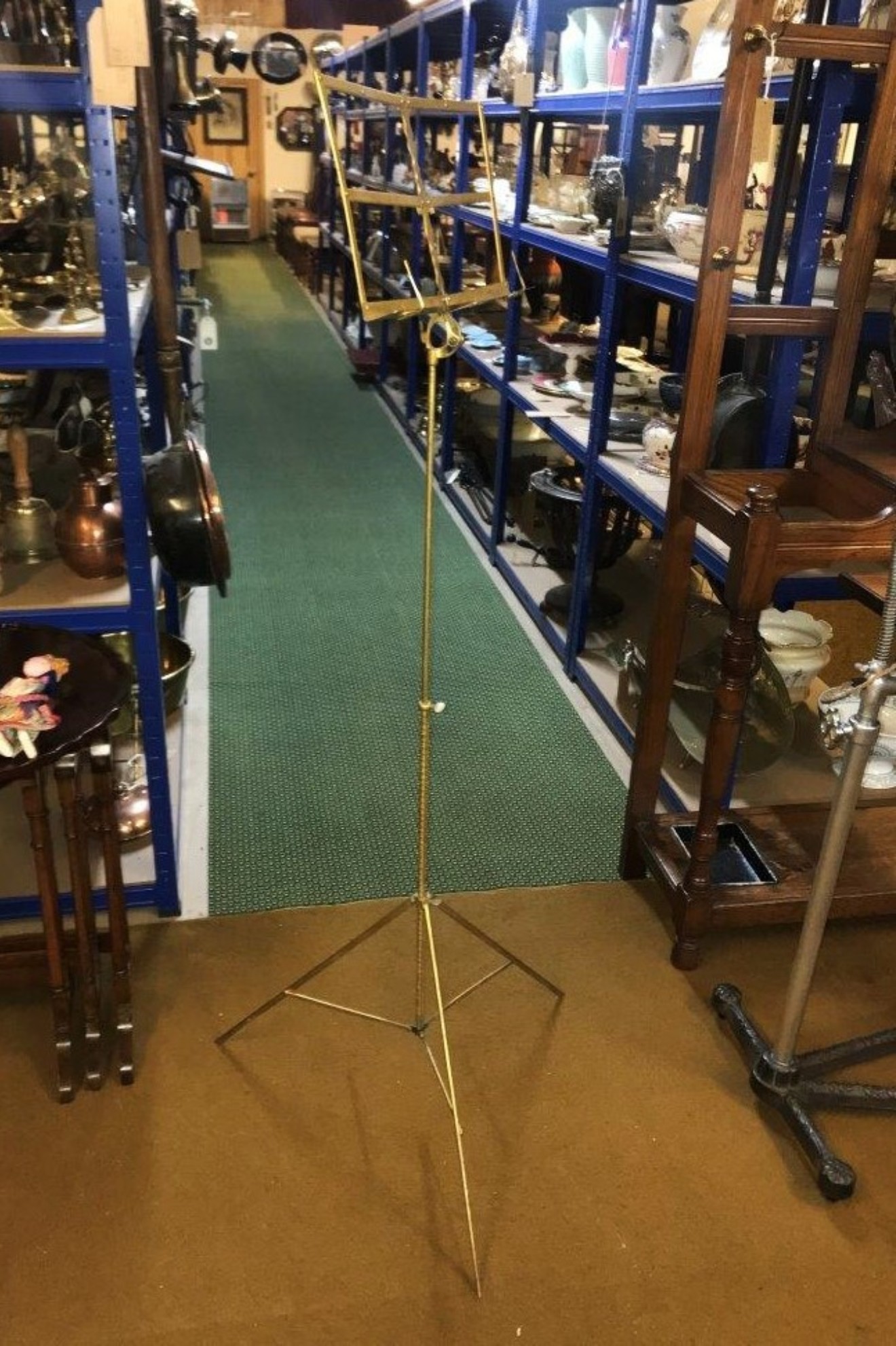 Rare Antique Portable Brass Music Stand complete with Carrying Case Harrow & Co London Circa 1880