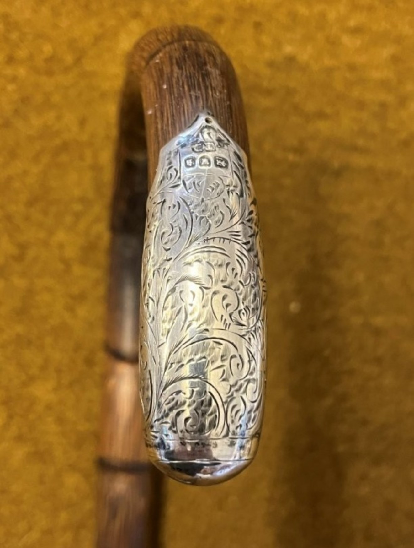 Antique Sterling Silver Mounted Partridgewood Walking Stick