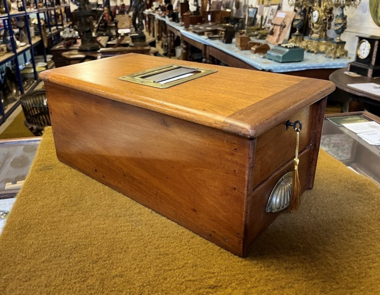 Vintage Mahogany Counter Top Cash Register