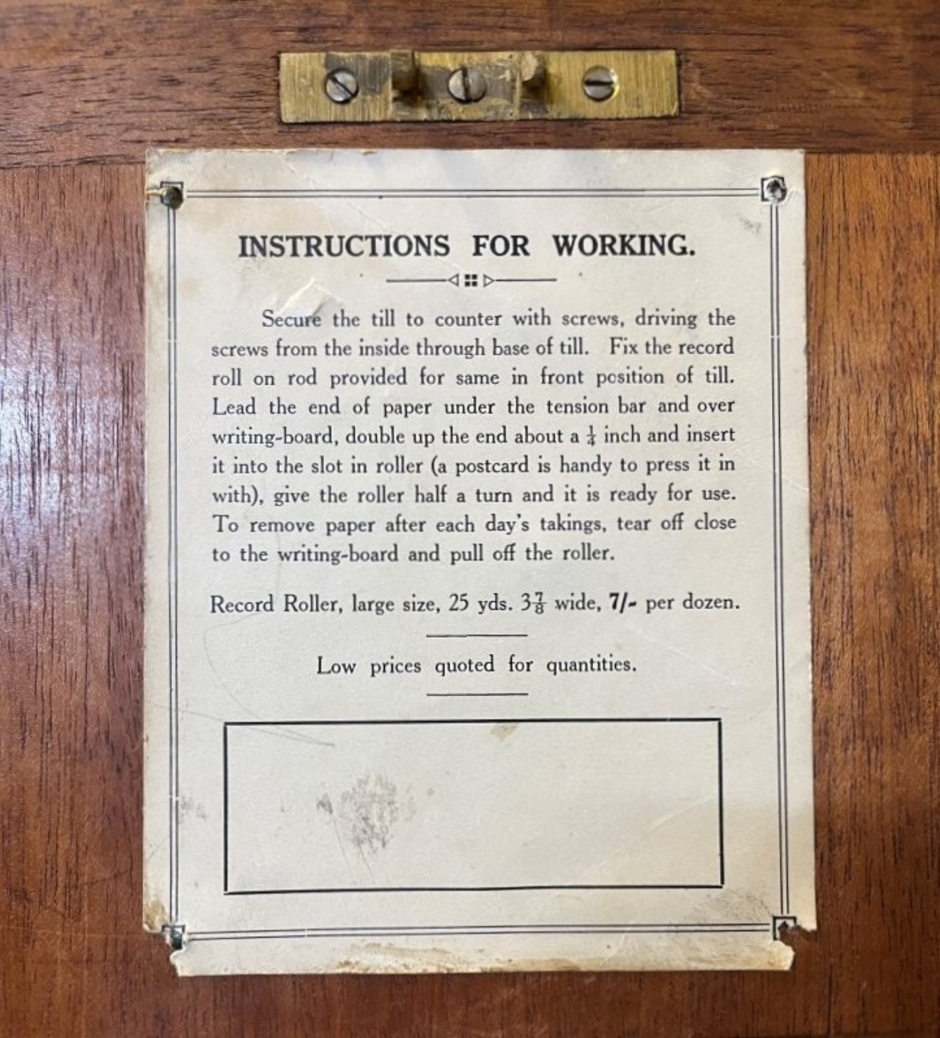 Vintage Mahogany Counter Top Cash Register