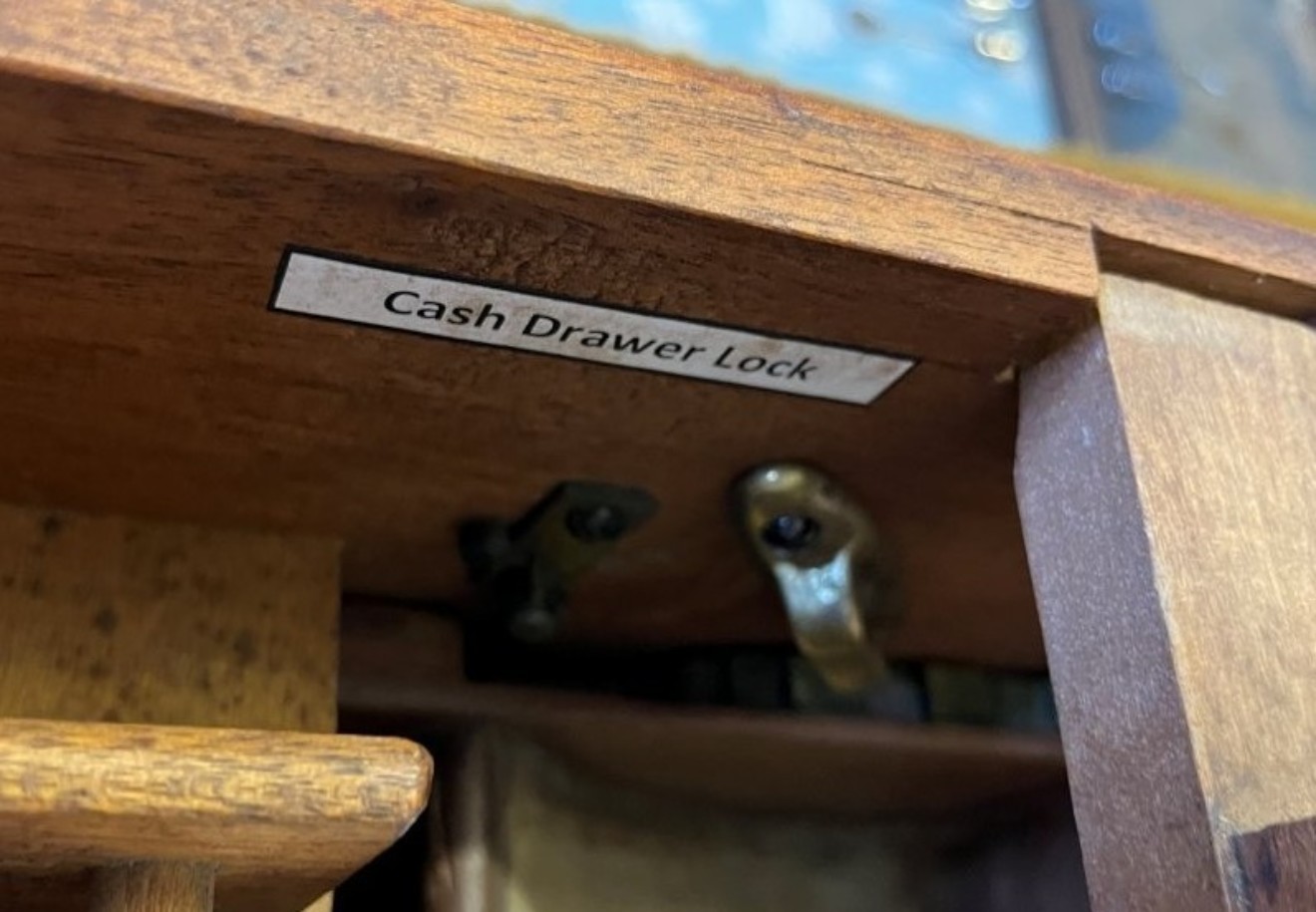 Vintage Mahogany Counter Top Cash Register