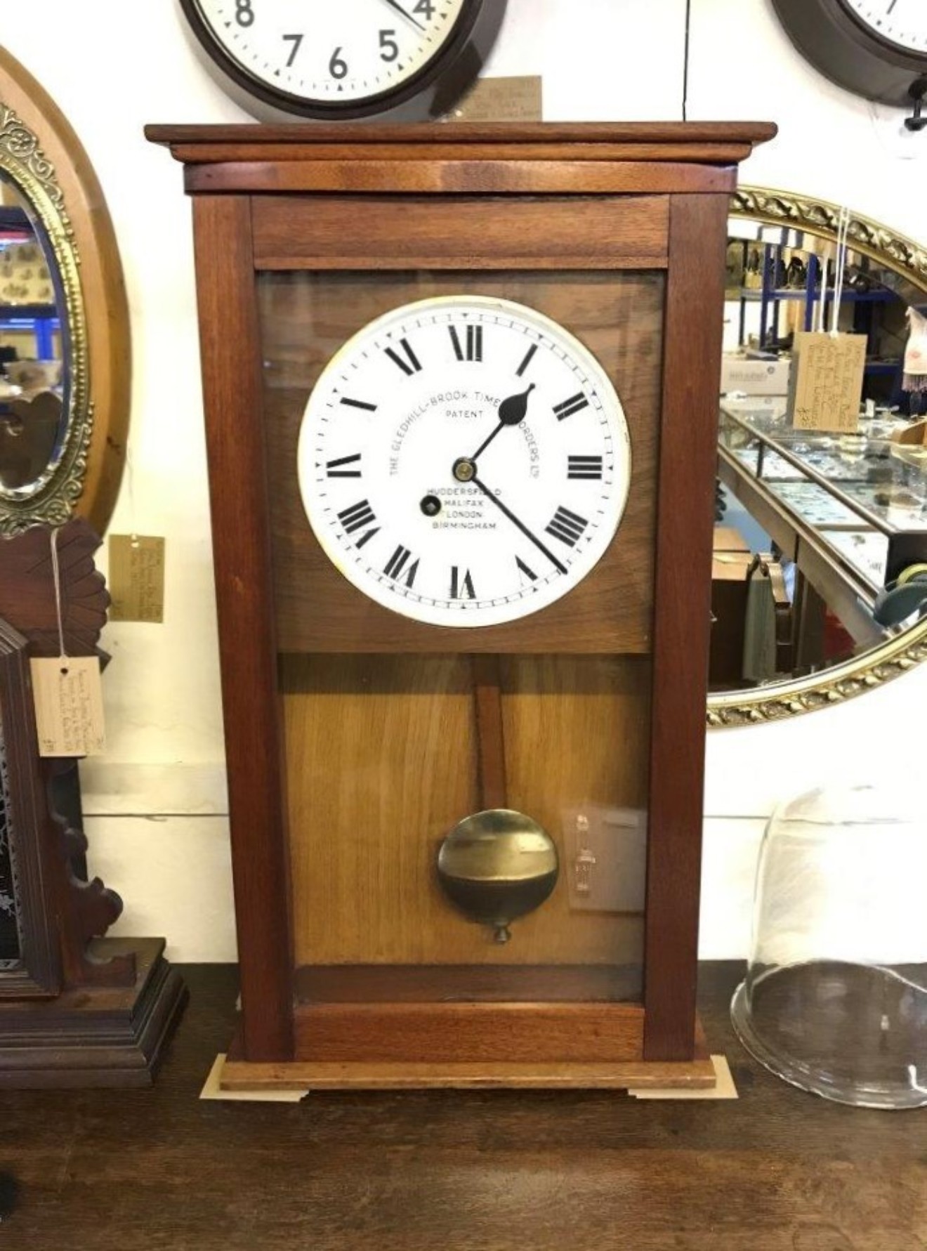 Vintage Gledhill-Brook Time Recorder Clock Original Fusee Movement