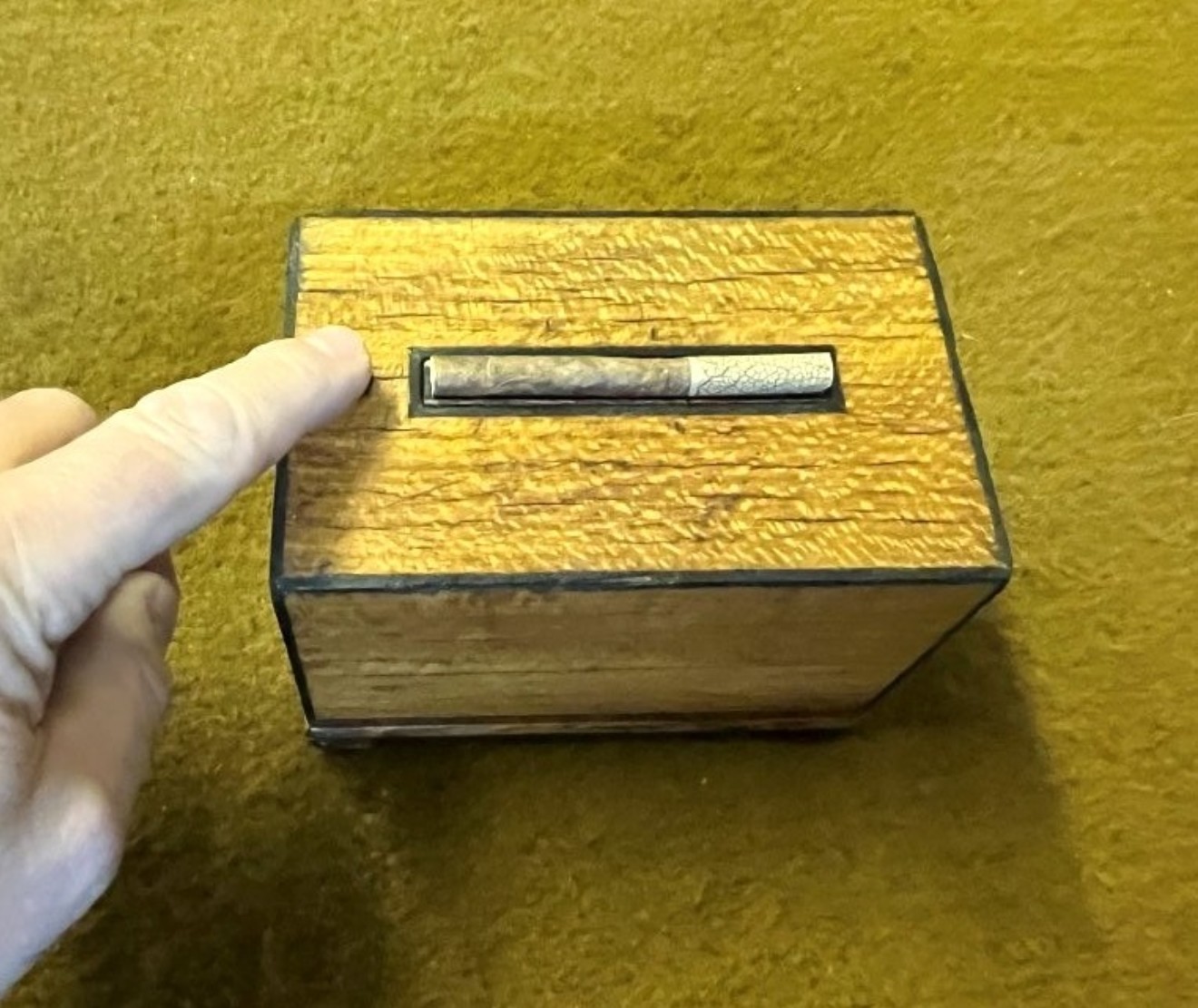 Art Deco Satinwood Spring Loaded Cigarette Dispenser