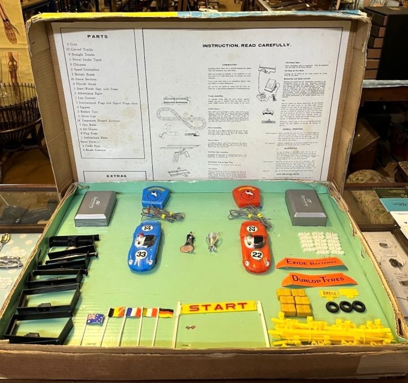 Vintage Speedking Slot Car Racing Set by Portland Toys Ltd