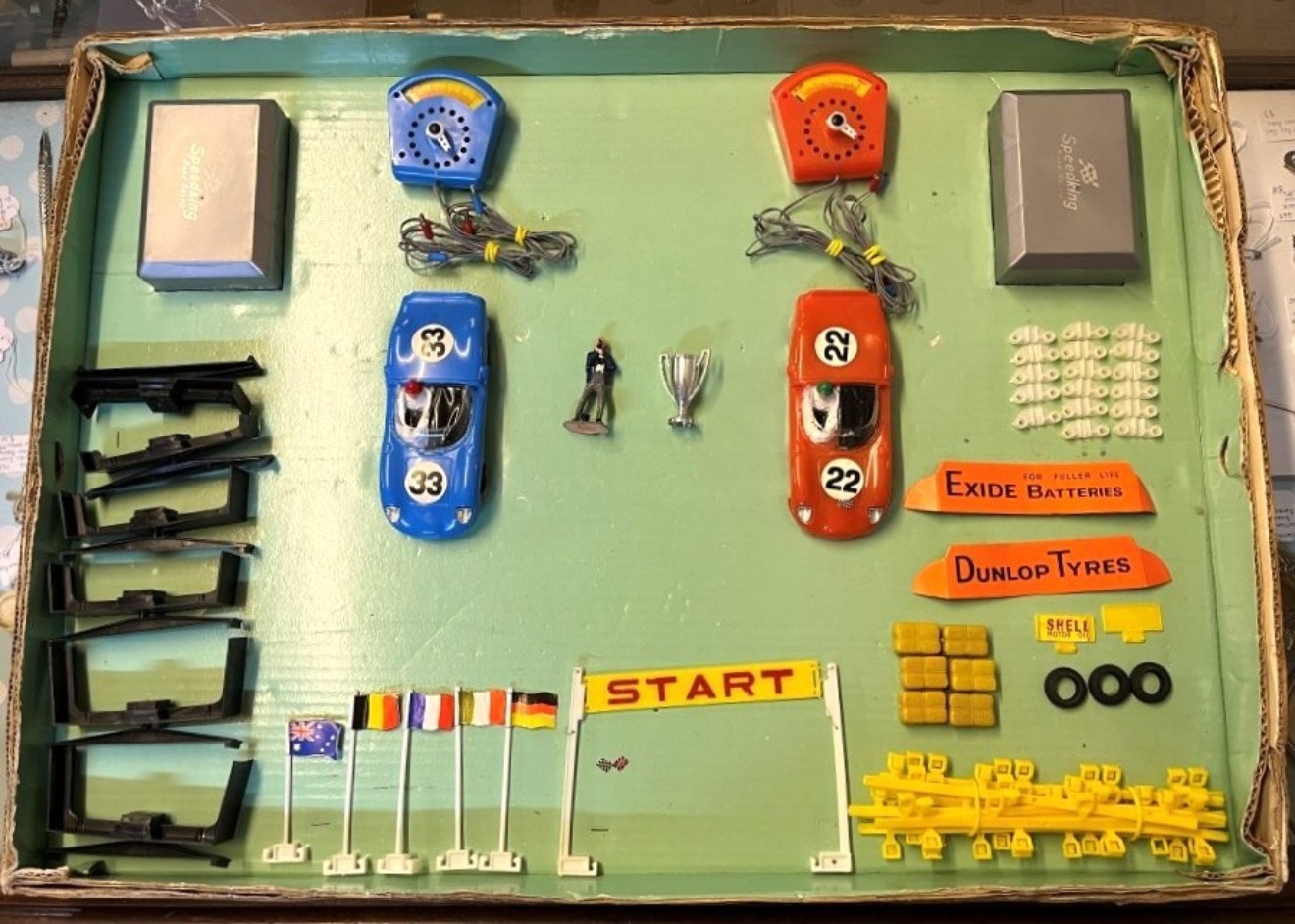 Vintage Speedking Slot Car Racing Set by Portland Toys Ltd