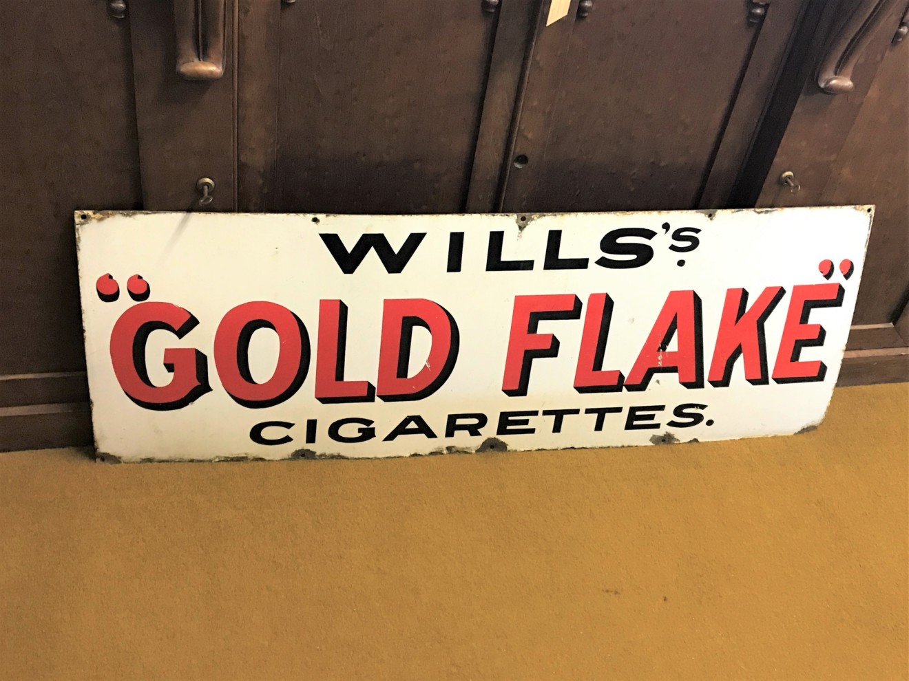 Will's "Gold Flake" Cigarettes Enamel Sign