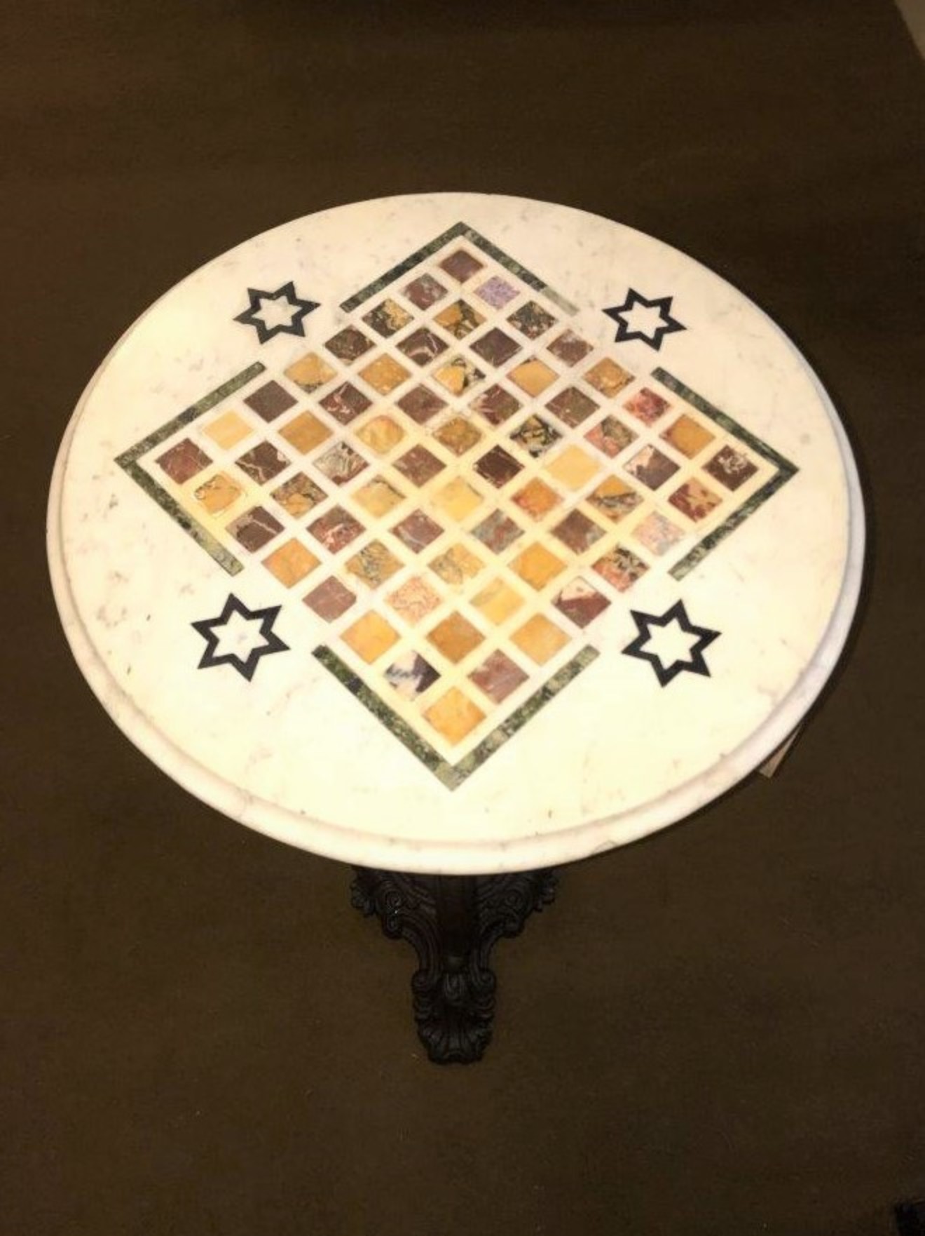 Cast Iron Marble Top Table