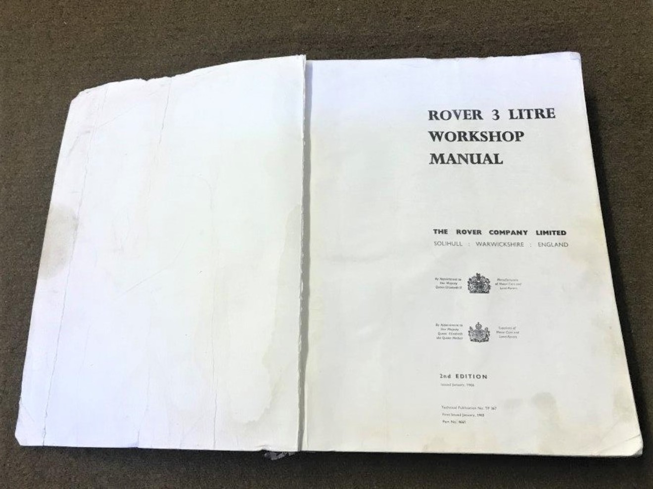 Rover 3 Litre Workshop Manual