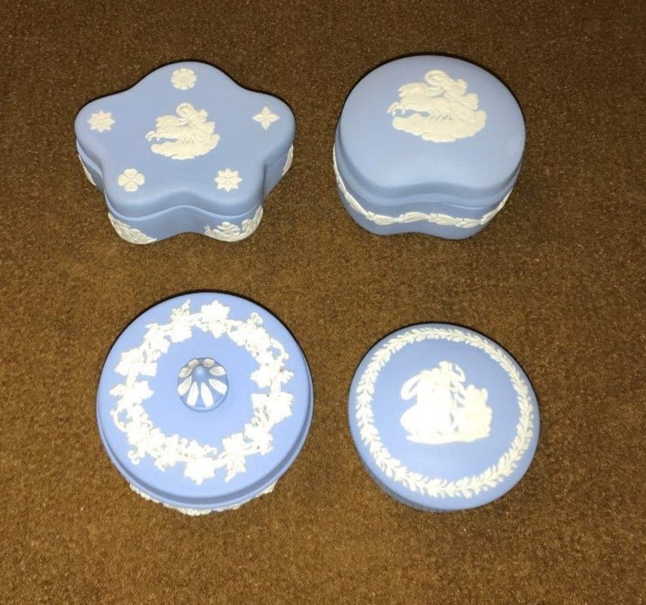 Wedgewood Jasperware Covered Trinket Boxes