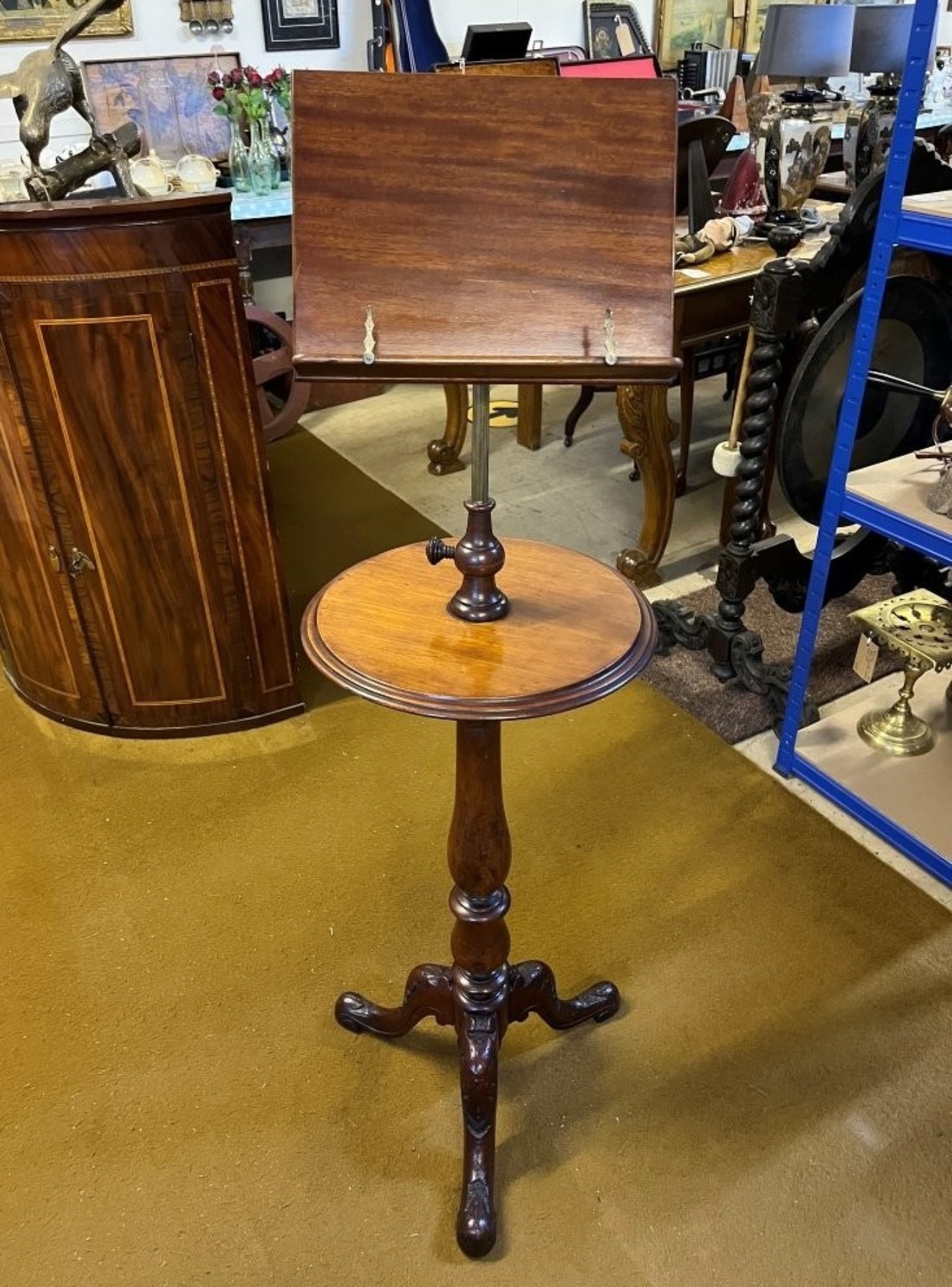 Antique Mahogany Adjustable Music / Book Stand Table by The Weston Cabinet Works Weston Super Mare