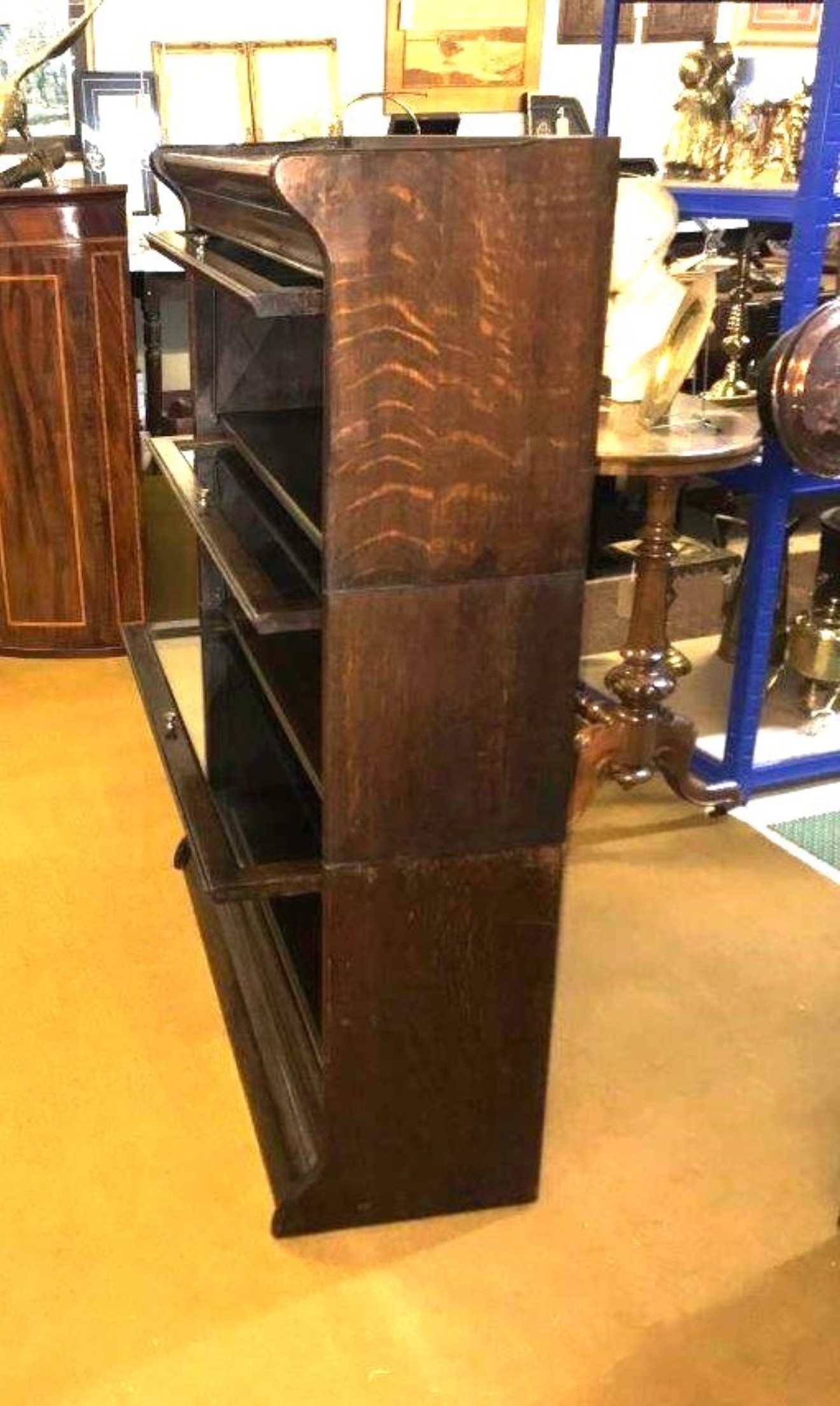 Antique Barrister's Bookcase 3 Tier Dark Oak