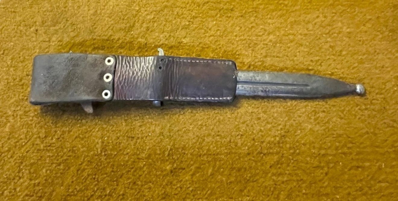 Vintage Swedish M1896 Mauser Bayonet with Scabbard and Leather Frog