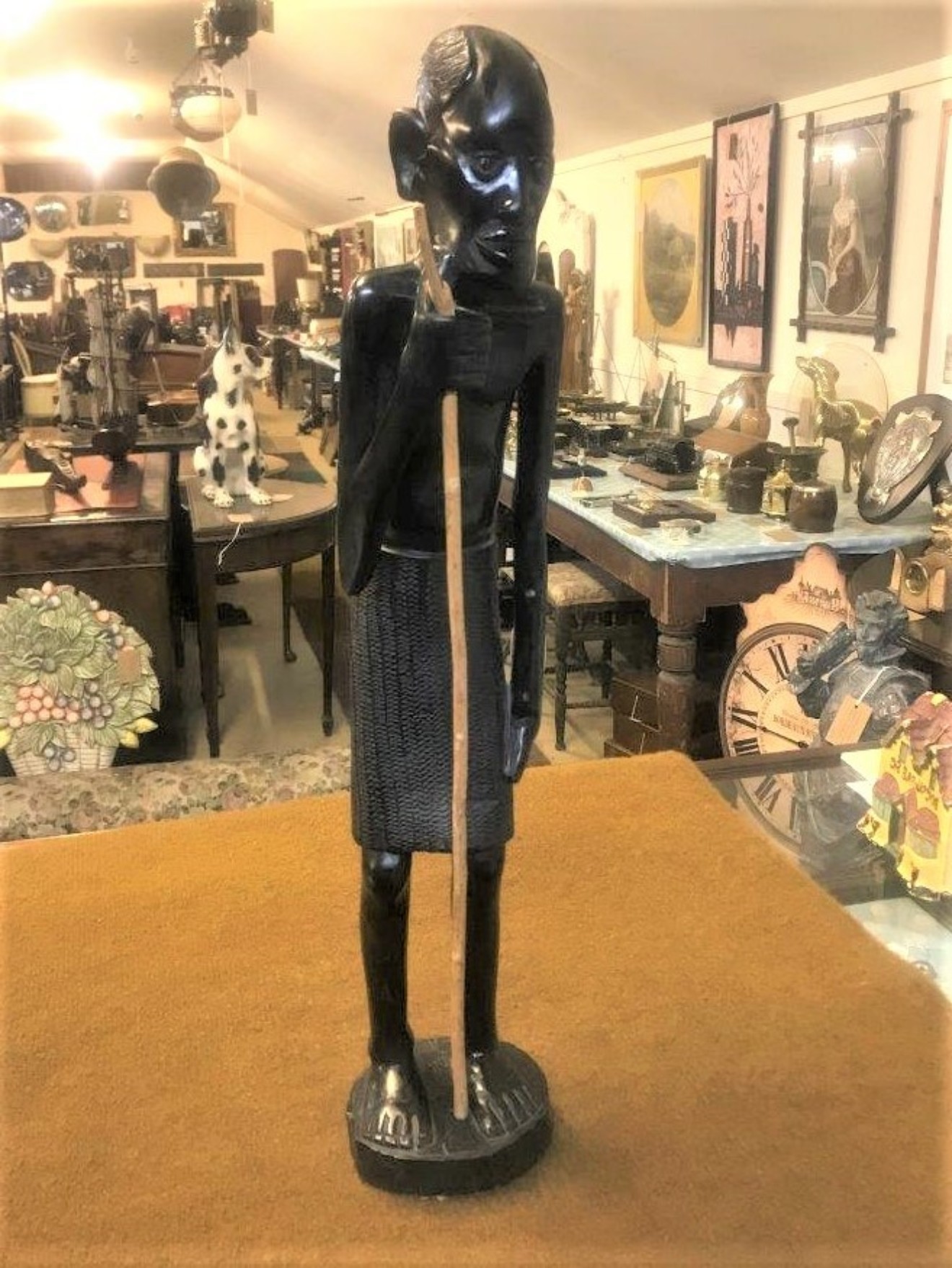 African Ebonised Wood Tribal Figure