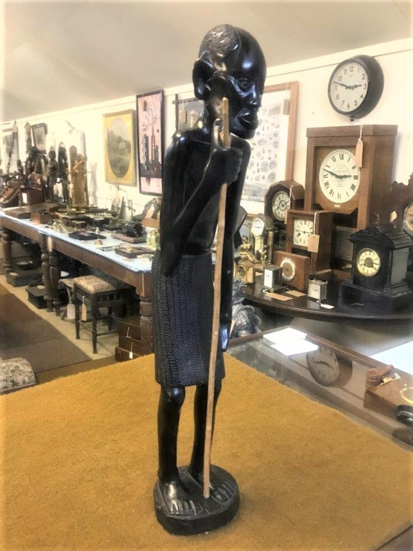 African Ebonised Wood Tribal Figure