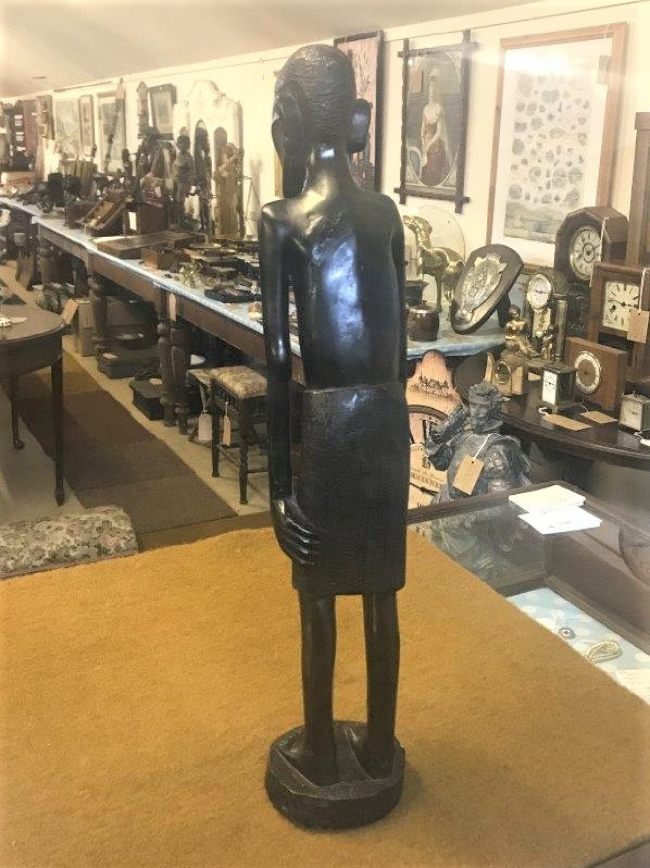 African Ebonised Wood Tribal Figure