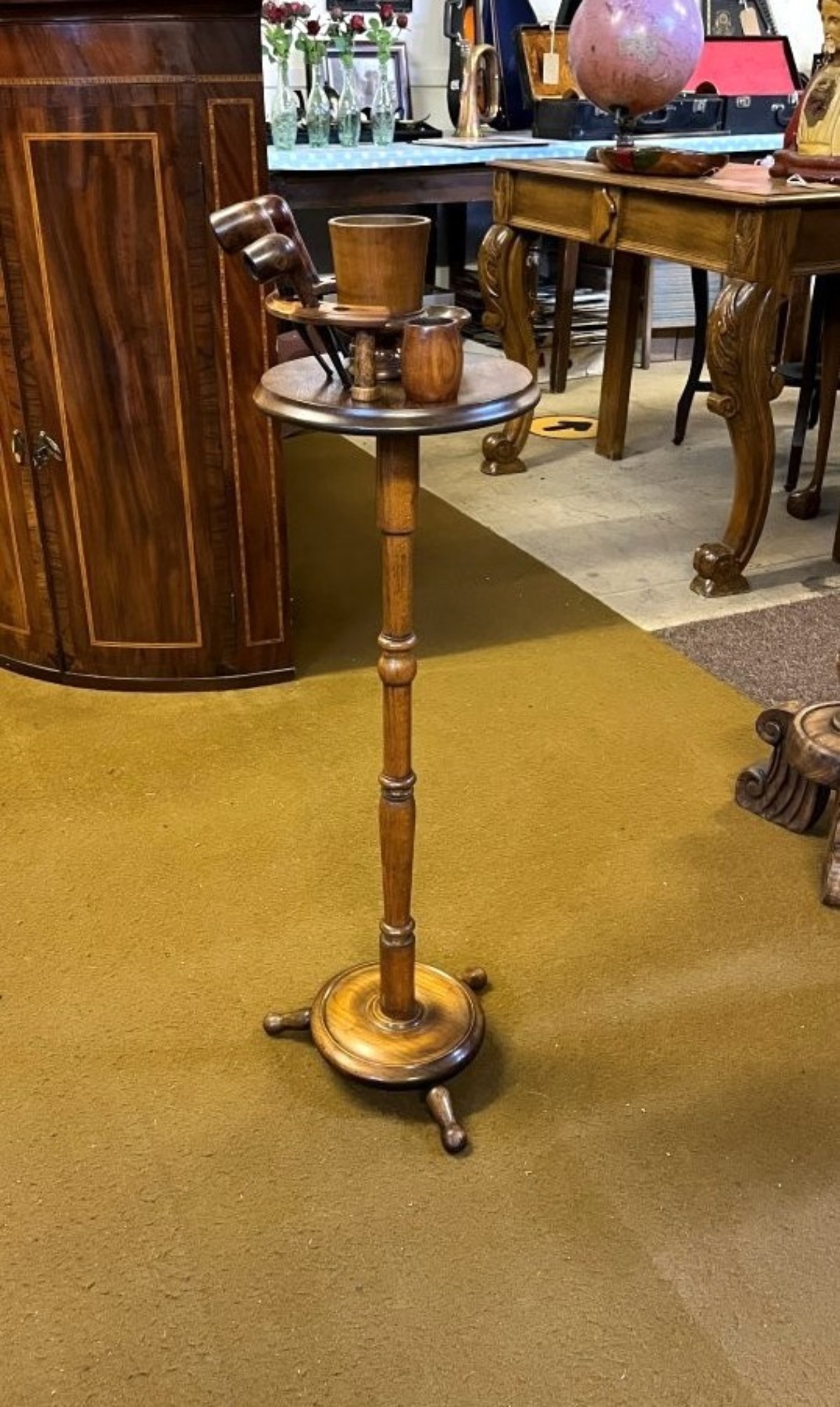 Victorian Mahogany Smokers Companion Stand