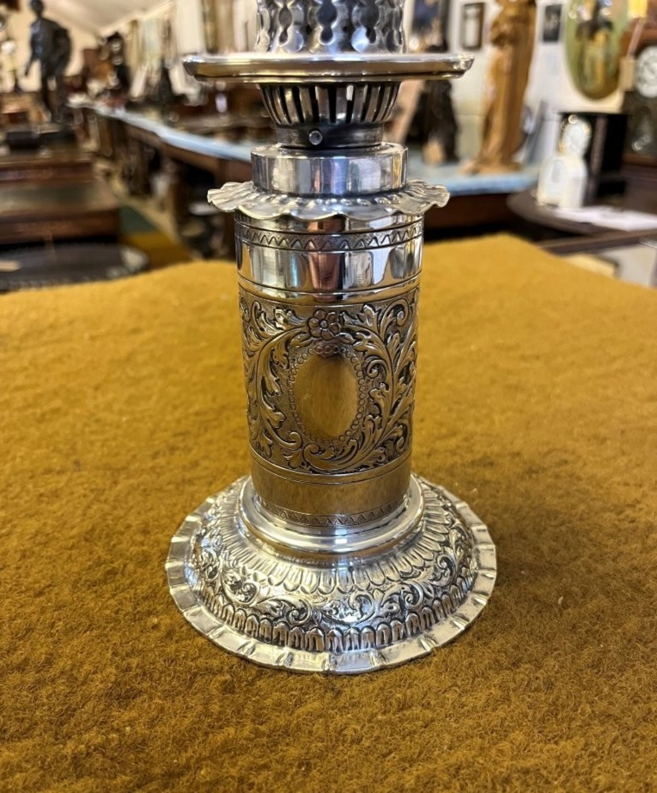 Arts & Crafts Period Silver Plated Oil Lamp by Hukin & Heath B/ham & London