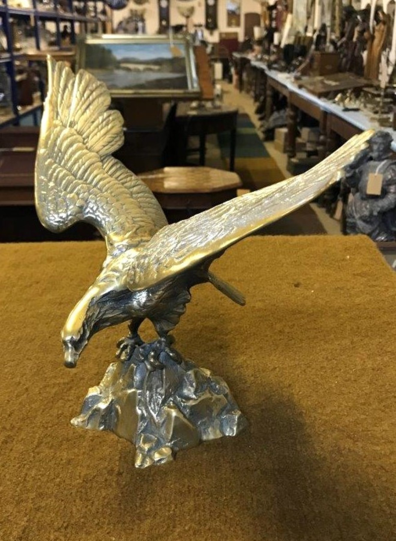 Vintage Brass Eagle Statue