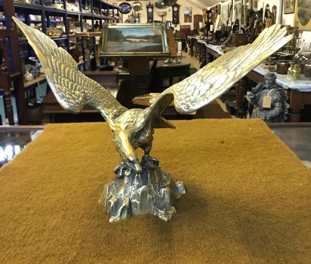 Vintage Brass Eagle Statue