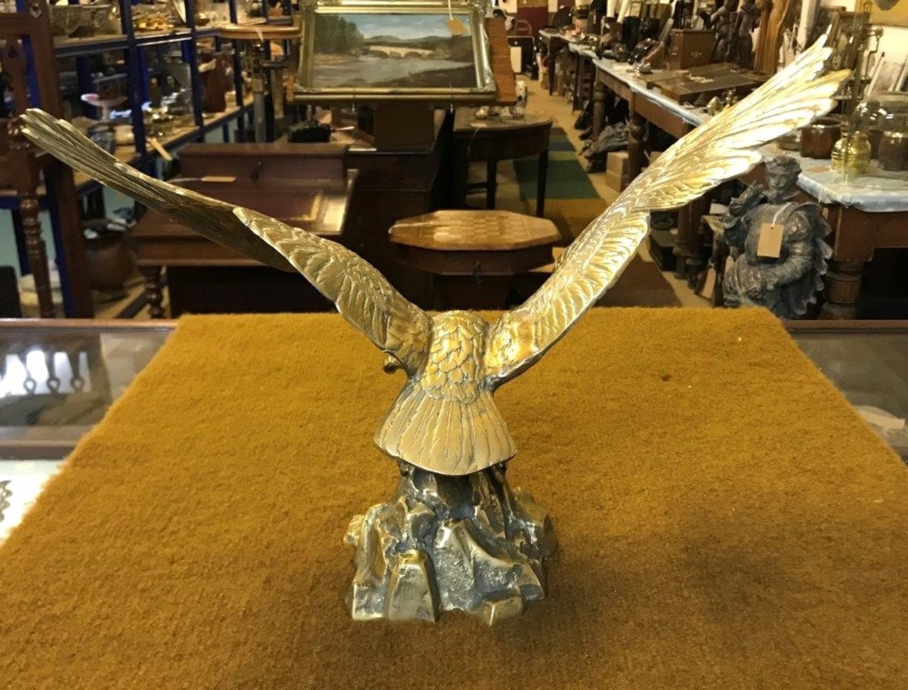 Vintage Brass Eagle Statue