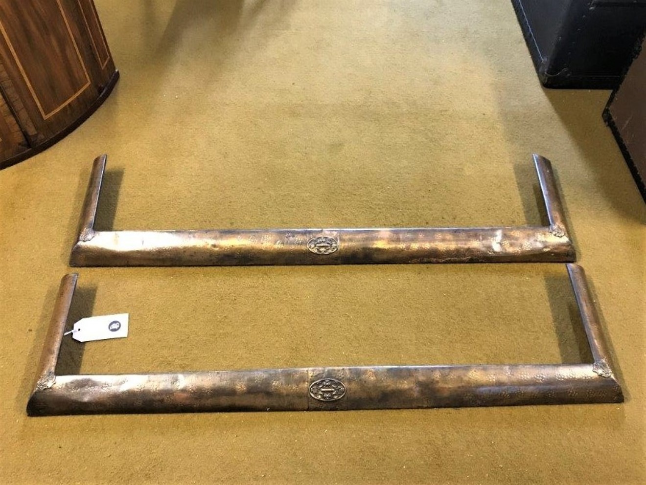 Pair of Copper Arts & Crafts Fire Fender