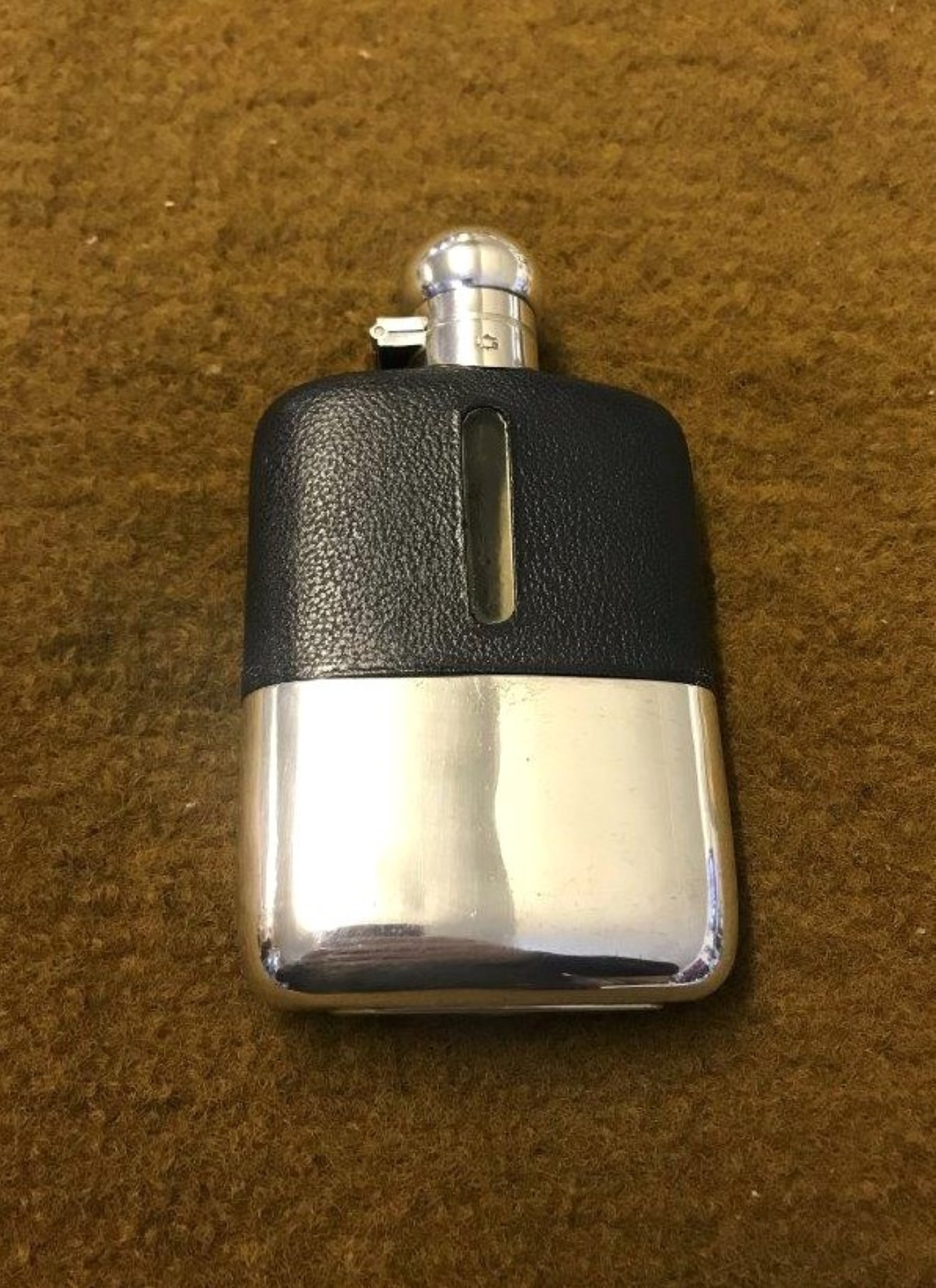 Vintage Silver Plated and Leather Whisky Flask by J Dixon & Sons