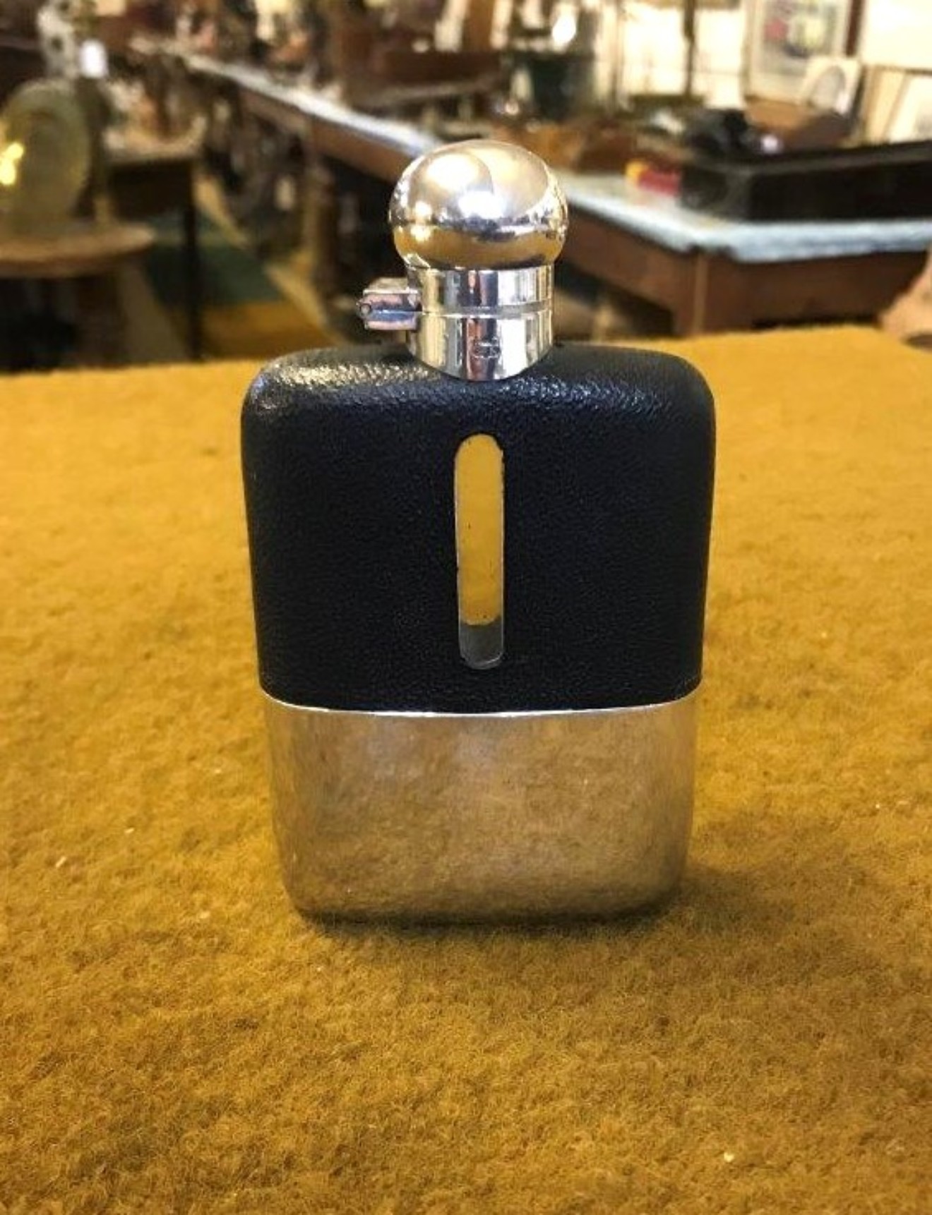 Vintage Silver Plated and Leather Whisky Flask by J Dixon & Sons