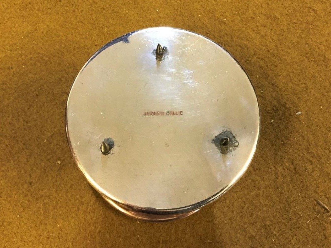 Pair of Round Silver Plated Cake Tier Separators Andrew Collie Ltd Grocers Aberdeen, Cults, Ballater & Braemar