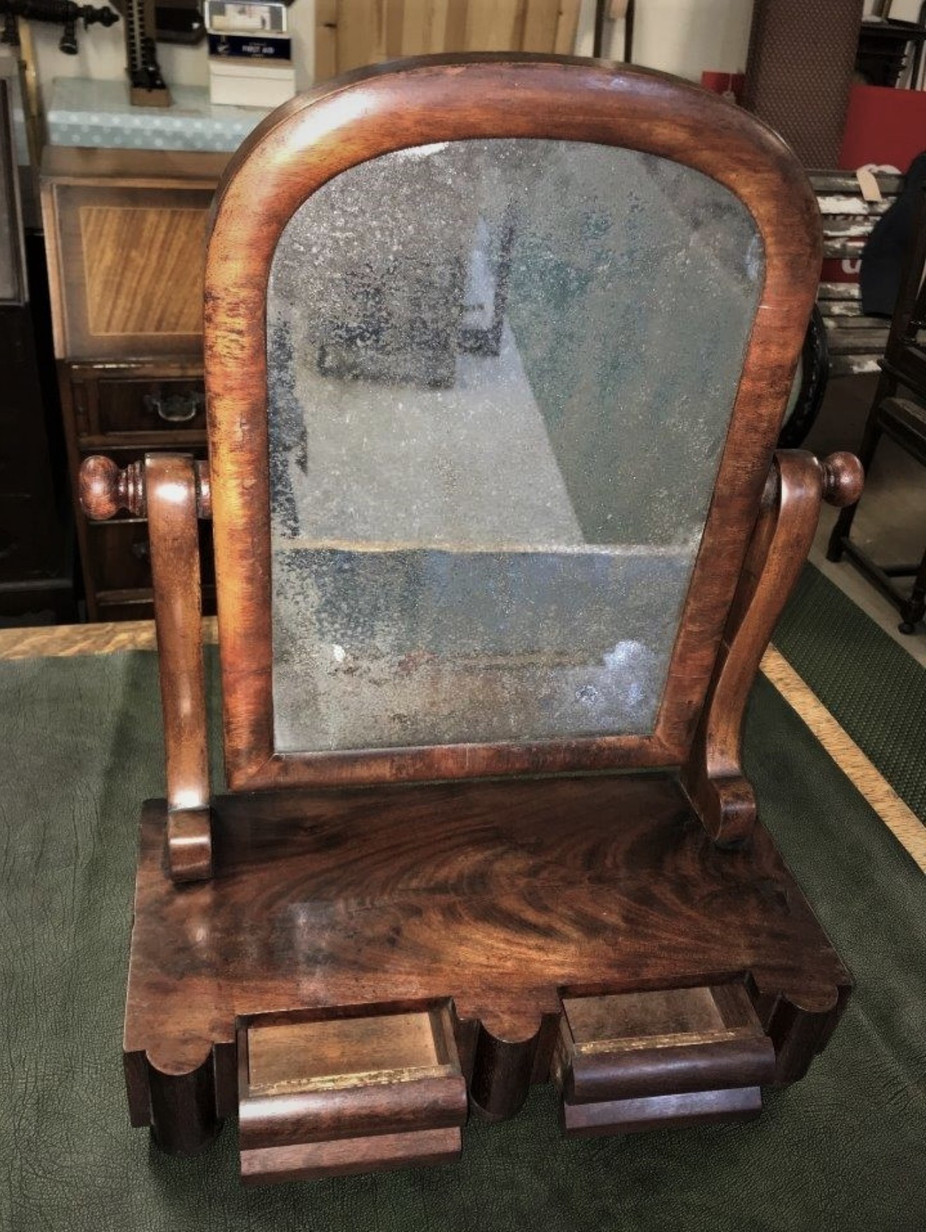 Victorian Mahogany Toilet Mirror