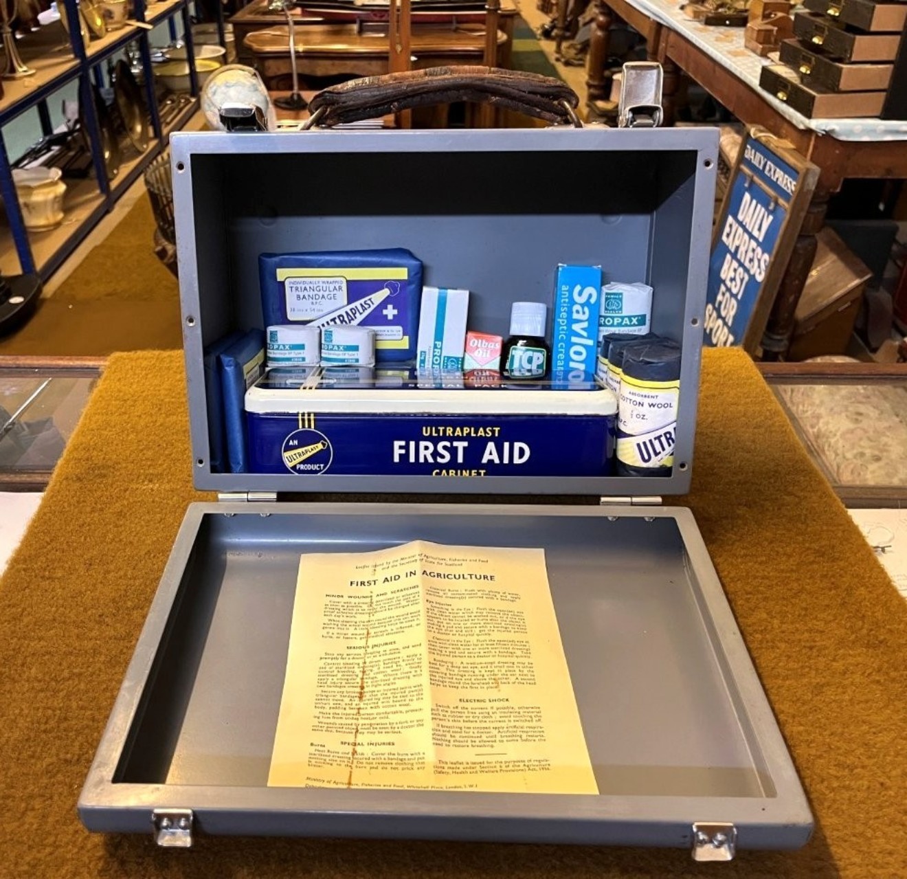 Vintage Metal Cased Portable First Aid Kit