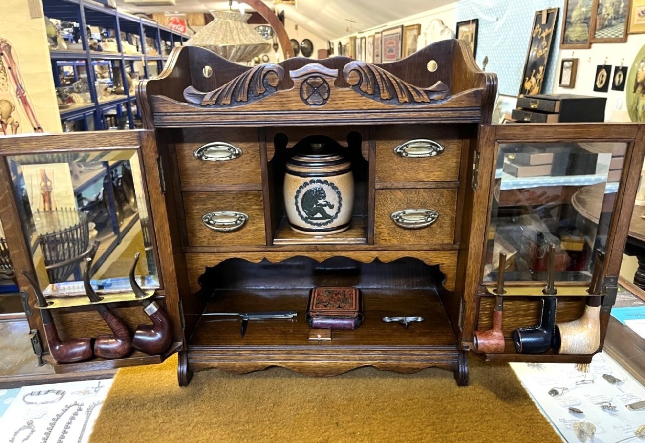 Antique Oak Smokers Cabinet